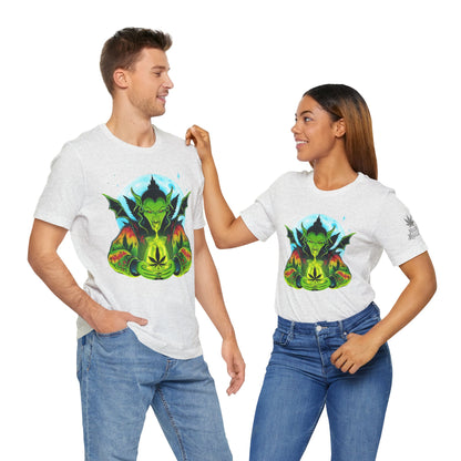 Mystic Dragon Guardian Cannabis Meditation T-Shirt - Premium Psychedelic 420 Apparel