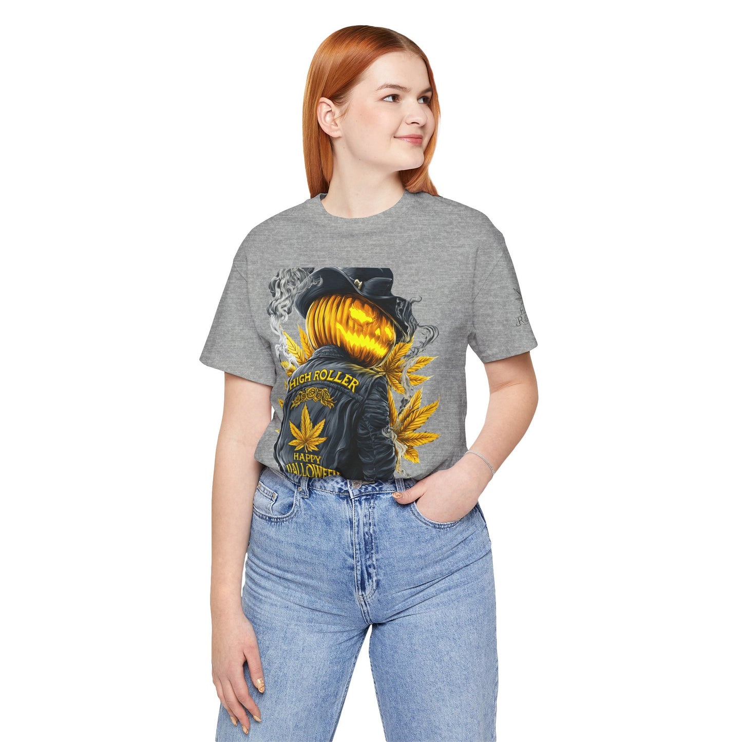 Halloween Witch Rider Cannabis T-Shirt - Premium Spooky 420 Biker Edition Apparel