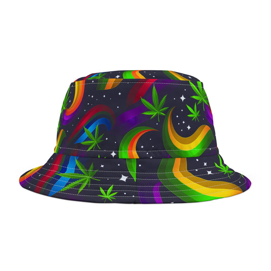 "HIGH ROLLER" Cosmic Rainbow Galaxy Bucket Hat
