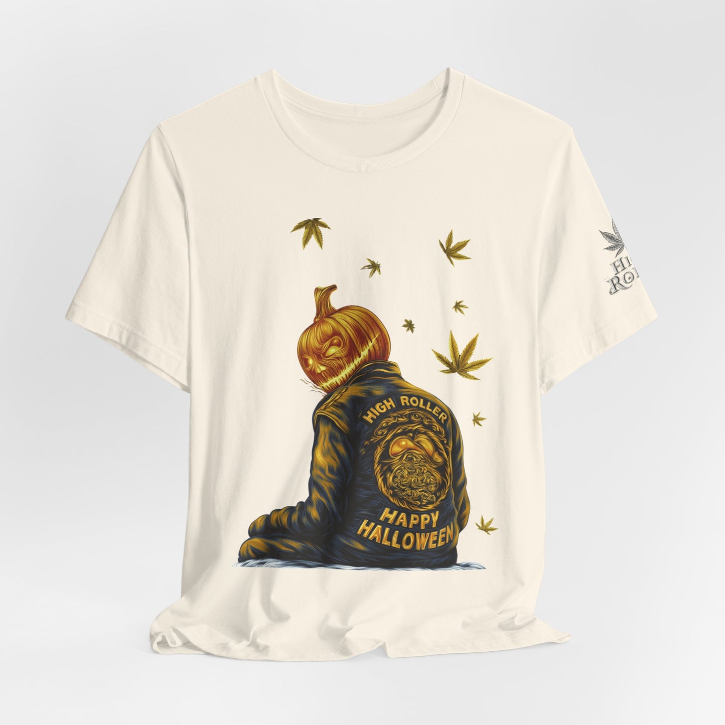 Pumpkin Head HIGH ROLLER Halloween T-Shirt - Premium Cannabis Culture Apparel