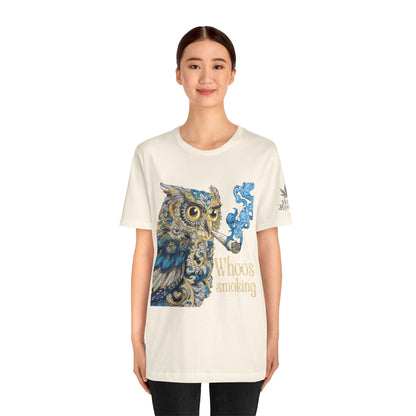 Baroque Owl Tee - Premium Airlume Cotton Cannabis Culture Ornate Bird Art
