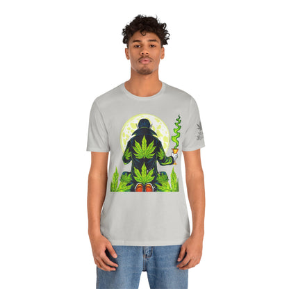 Luxury Gothic Cannabis Vampire T-Shirt - Premium Dark HIGH ROLLER Streetwear - Elevated Nocturnal 420 Fashion