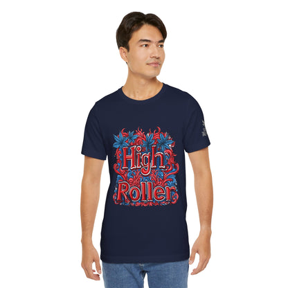 High Roller Ornate Logo Tee - Cannabis Typography Art Design | High Roller