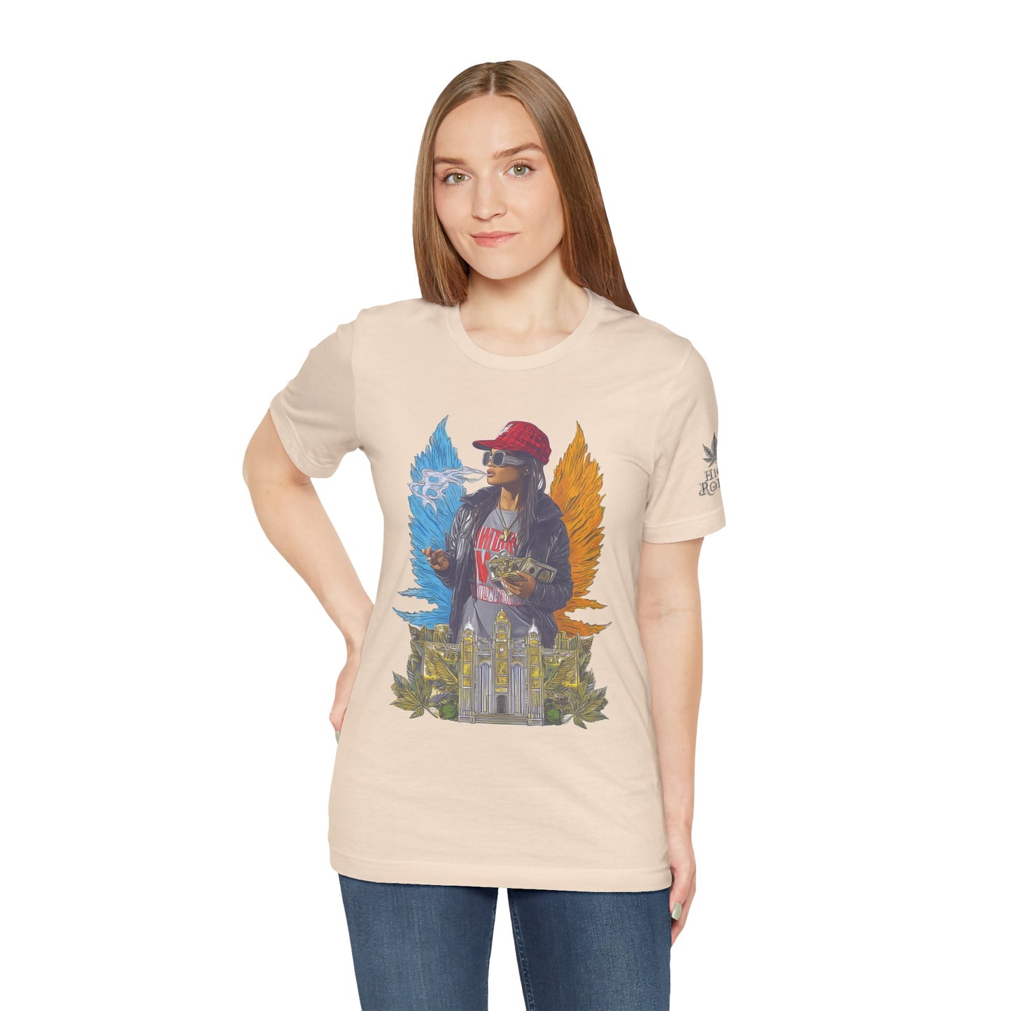 High Roller Golden Wings Money Cannabis T-Shirt - Premium 420 Hip-Hop Angel Street Culture Success Lifestyle Apparel