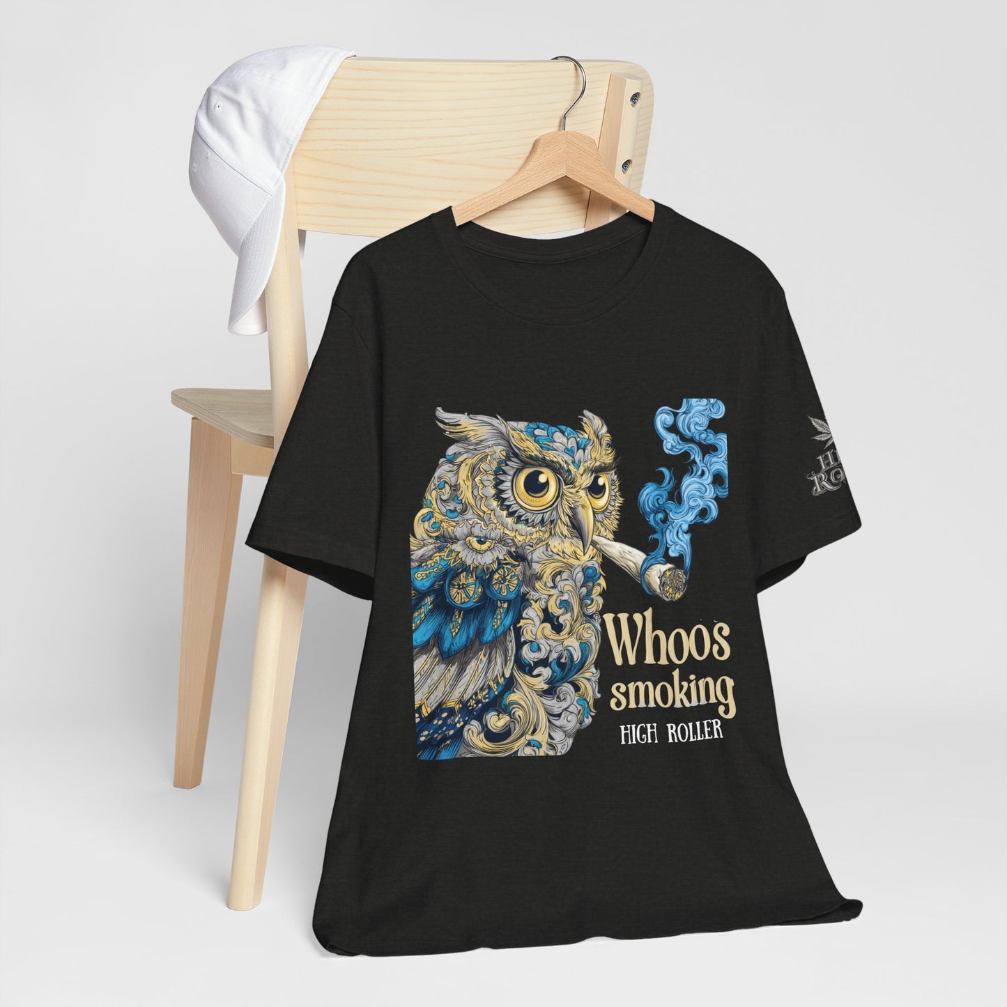 Baroque Owl Tee - Premium Airlume Cotton Cannabis Culture Ornate Bird Art