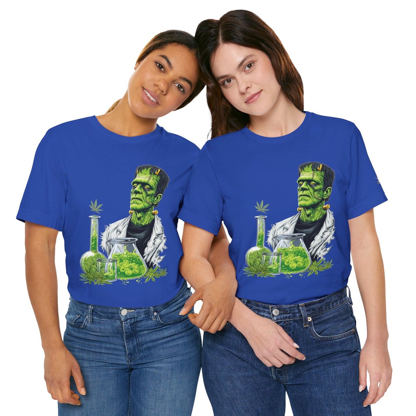 Frankenstein's Laboratory HIGH ROLLER Halloween Cannabis T-Shirt - Premium Monster Scientist 420 Experiment Apparel