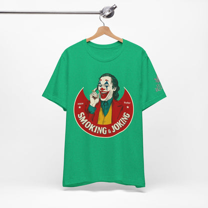 High Roller Villain T-Shirt - Premium Airlume Cotton Cannabis Joker Badge Art Tee