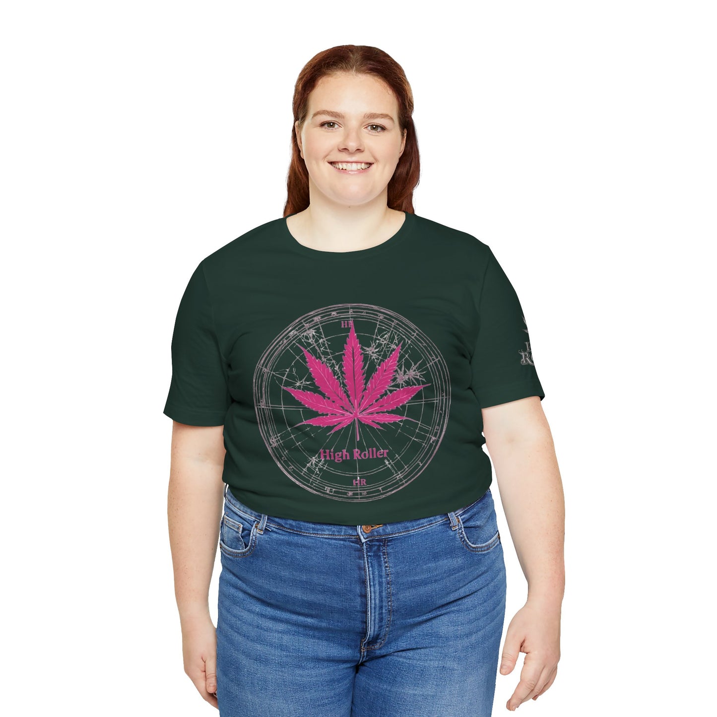 True North Tee - Premium Airlume Cotton Cannabis Culture Compass Navigation Art