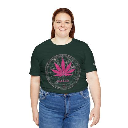 True North Tee - Premium Airlume Cotton Cannabis Culture Compass Navigation Art