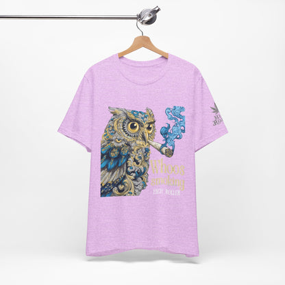 Baroque Owl Tee - Premium Airlume Cotton Cannabis Culture Ornate Bird Art