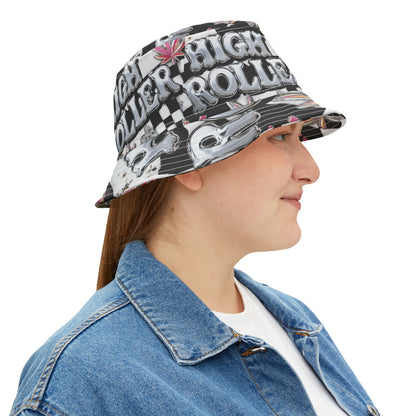 HIGH ROLLER Chrome Cyber Bucket Hat