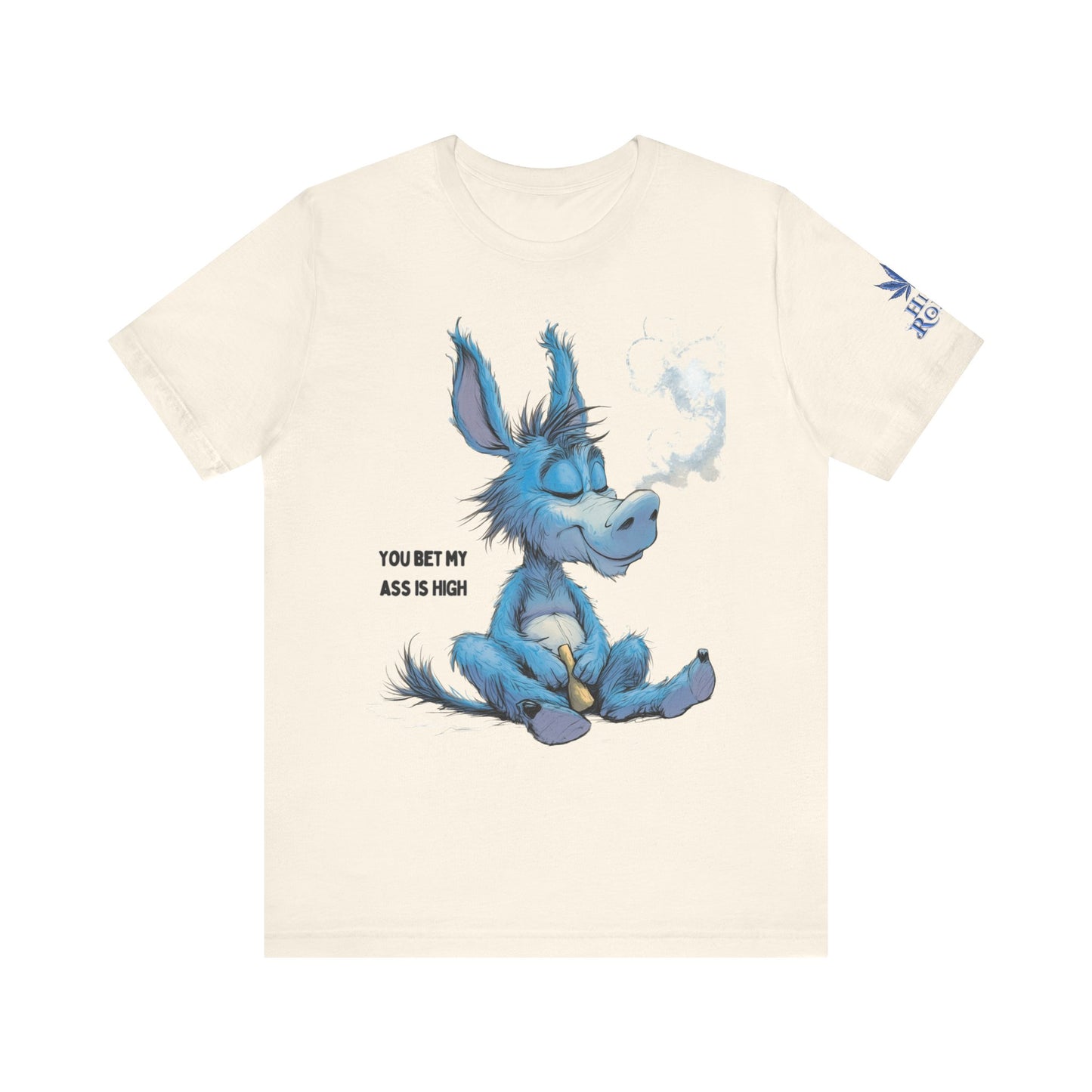 Blue Donkey Tee - Premium Airlume Cotton Cannabis Culture Humor Cartoon Art