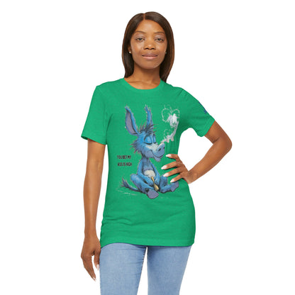 Blue Donkey Tee - Premium Airlume Cotton Cannabis Culture Humor Cartoon Art