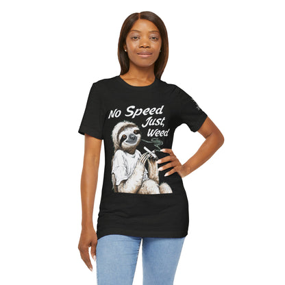 Slow Motion Tee - Premium Airlume Cotton Cannabis Culture Sloth Humor Art