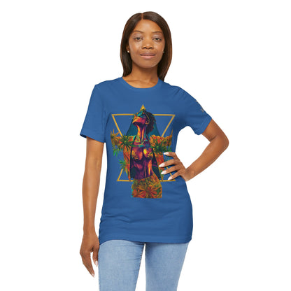 Sacred Geometry Cannabis Goddess Tee - Psychedelic Beauty Art Design | High Roller