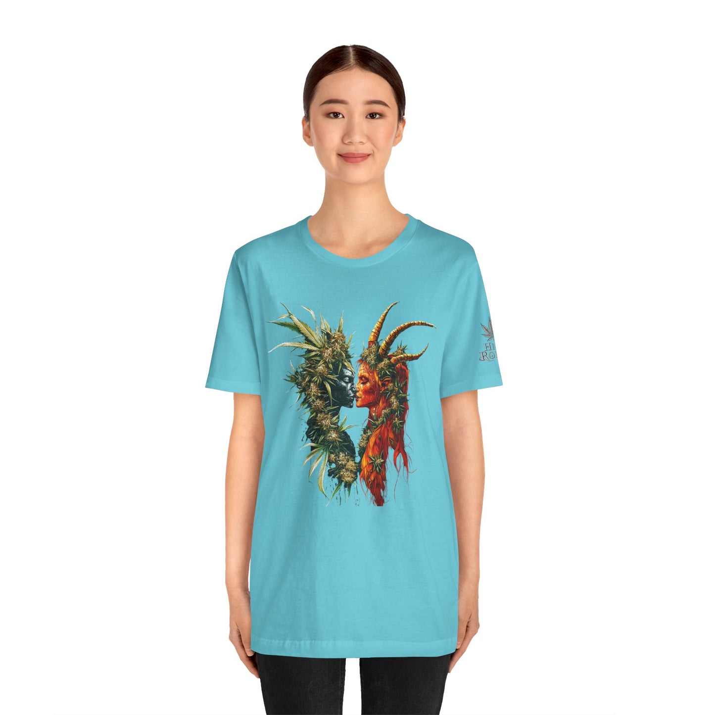 Sacred Union T-Shirt - Premium Airlume Cotton Cannabis Spirits Fantasy Art Tee