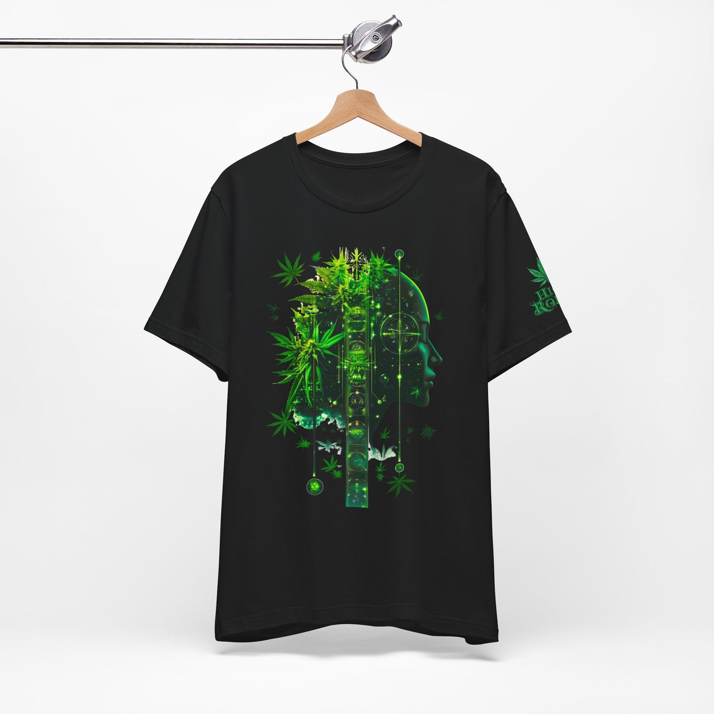 Digital Mind Tee - Premium Airlume Cotton Cannabis Culture Tech Art Matrix Design
