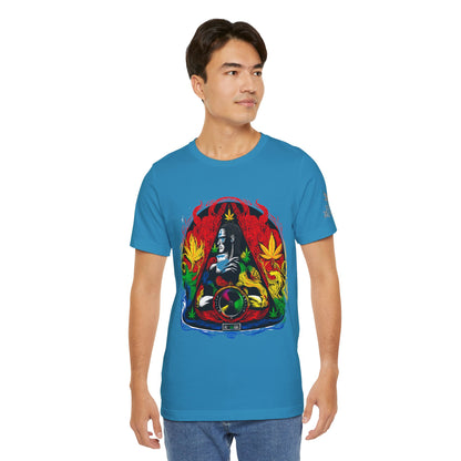 High Roller Sacred Buddha Cannabis T-Shirt - Premium 420 Spiritual Meditation Enlightenment Botanical Artistry Apparel