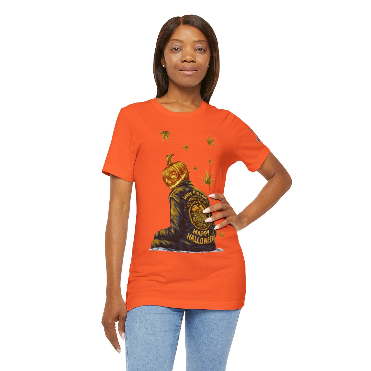 Pumpkin Head HIGH ROLLER Halloween T-Shirt - Premium Cannabis Culture Apparel