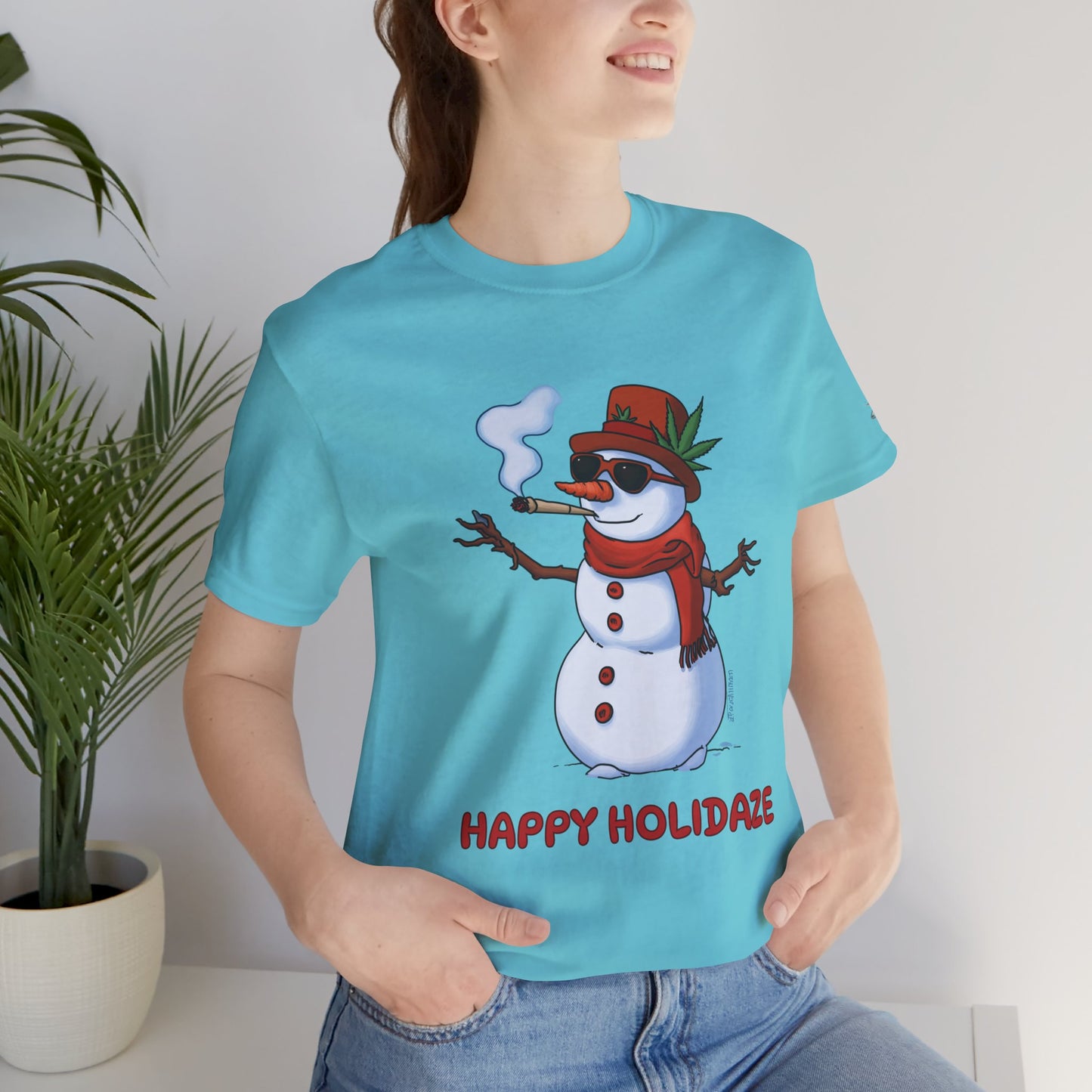 Happy Holidaze Premium Cannabis Christmas T-Shirt