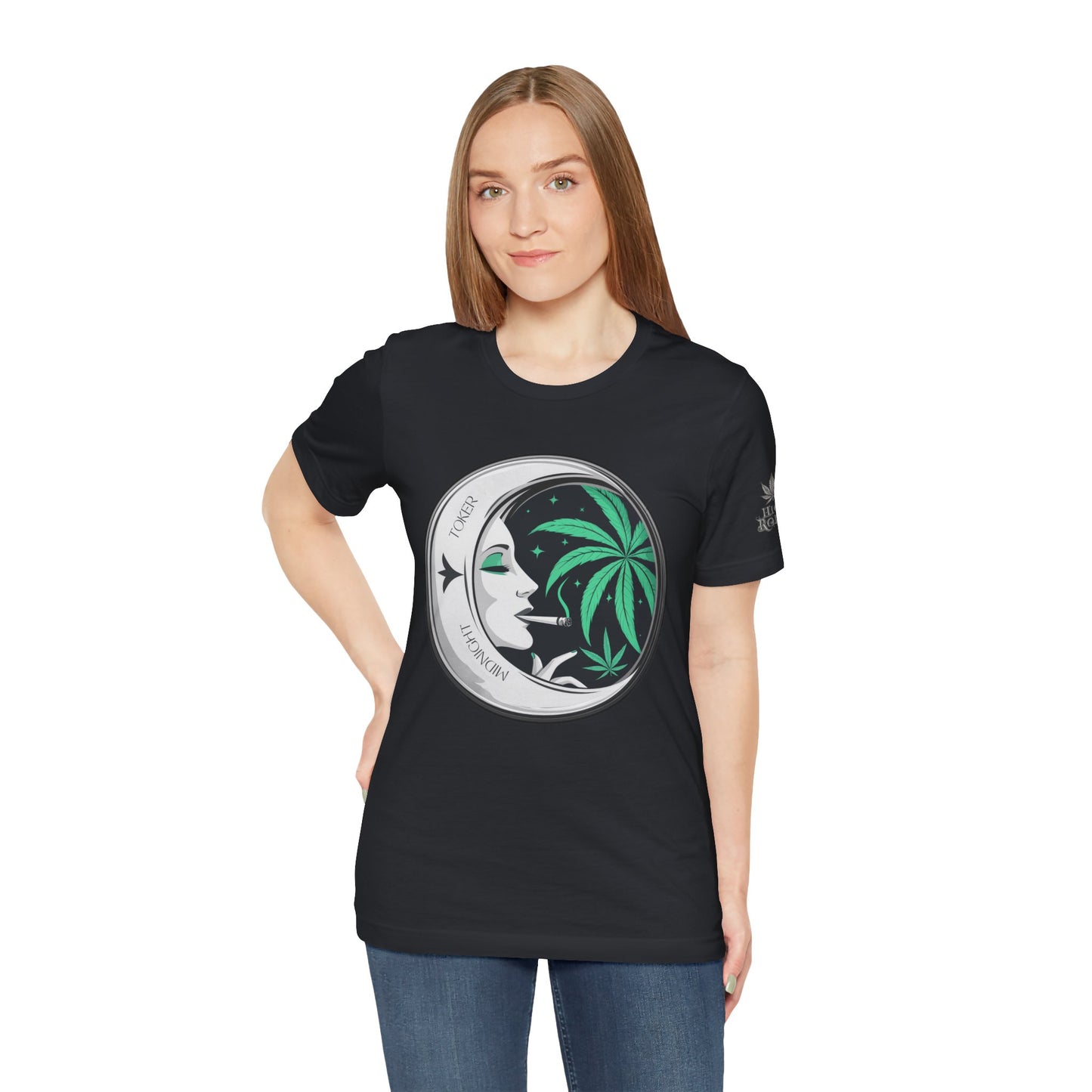 Toker Girl Coin Tee - Vintage Cannabis Portrait Art Design | High Roller