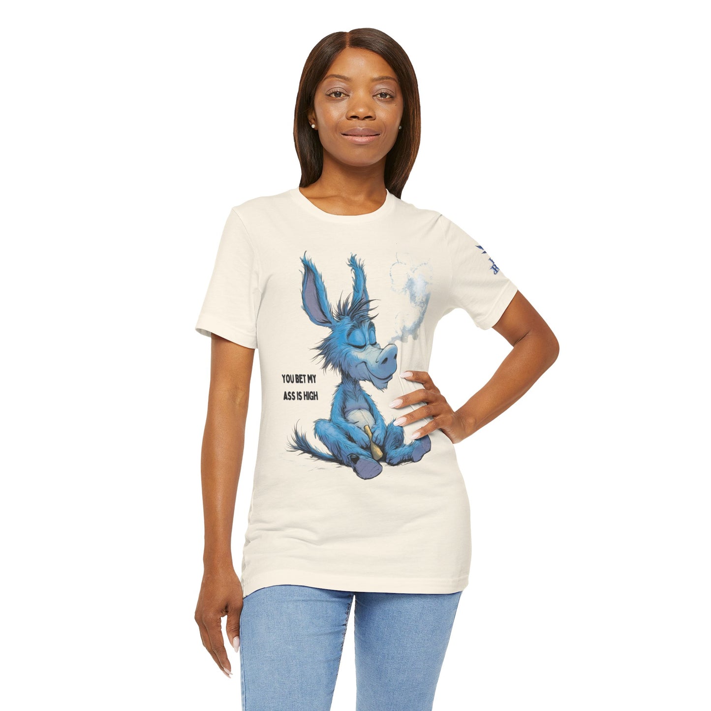 Blue Donkey Tee - Premium Airlume Cotton Cannabis Culture Humor Cartoon Art