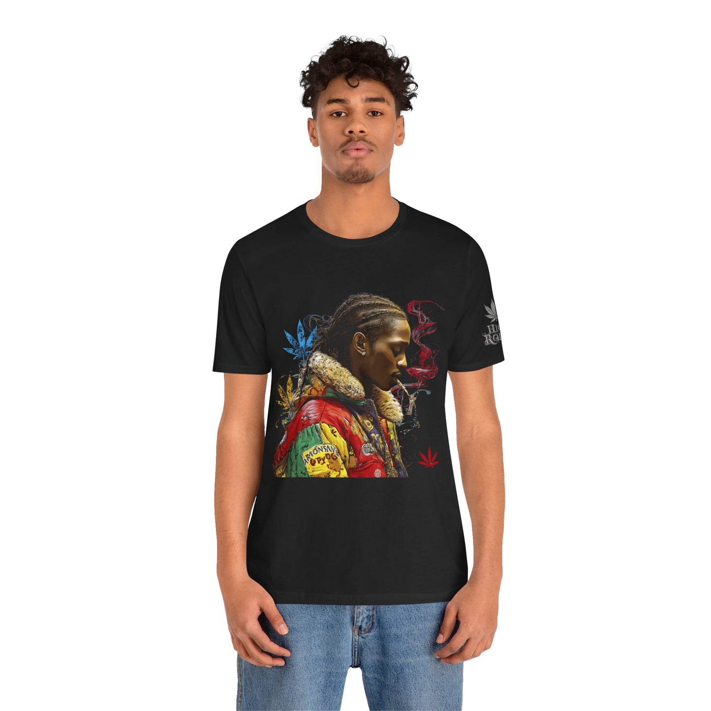 High Roller Profile Smoke Art Cannabis T-Shirt - Premium 420 Hip-Hop Portrait Street Culture Elevated Lifestyle Apparel