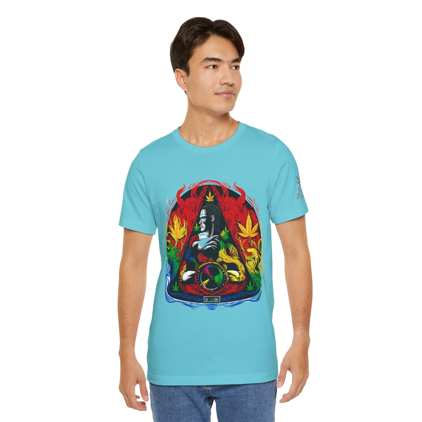 HIGH ROLLER Buddha Meditation Premium Cannabis Culture T-Shirt - Enlightenment Meets Electronic Music Luxury Streetwear