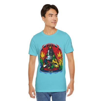 HIGH ROLLER Buddha Meditation Premium Cannabis Culture T-Shirt - Enlightenment Meets Electronic Music Luxury Streetwear