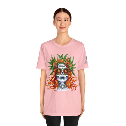 Sugar Skull Cannabis Tee - Day of Dead Art Design | High Roller