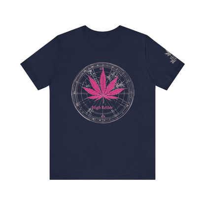 Cannabis Compass Tee - Navigation Leaf Art Design | High Roller