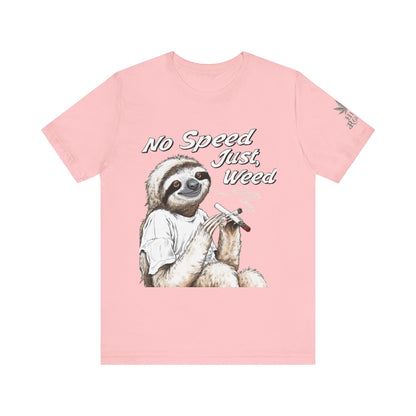 Slow Motion Tee - Premium Airlume Cotton Cannabis Culture Sloth Humor Art