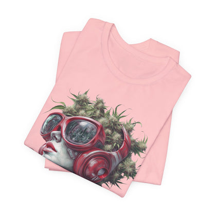 Vibes & Vision Tee - Premium Airlume Cotton Cannabis Culture Surreal Music Art