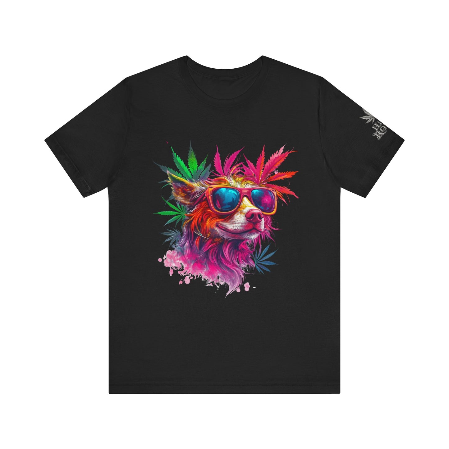 Spectrum Pup Tee - Premium Airlume Cotton Cannabis Culture Psychedelic Dog Art