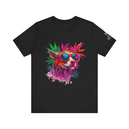 Spectrum Pup Tee - Premium Airlume Cotton Cannabis Culture Psychedelic Dog Art