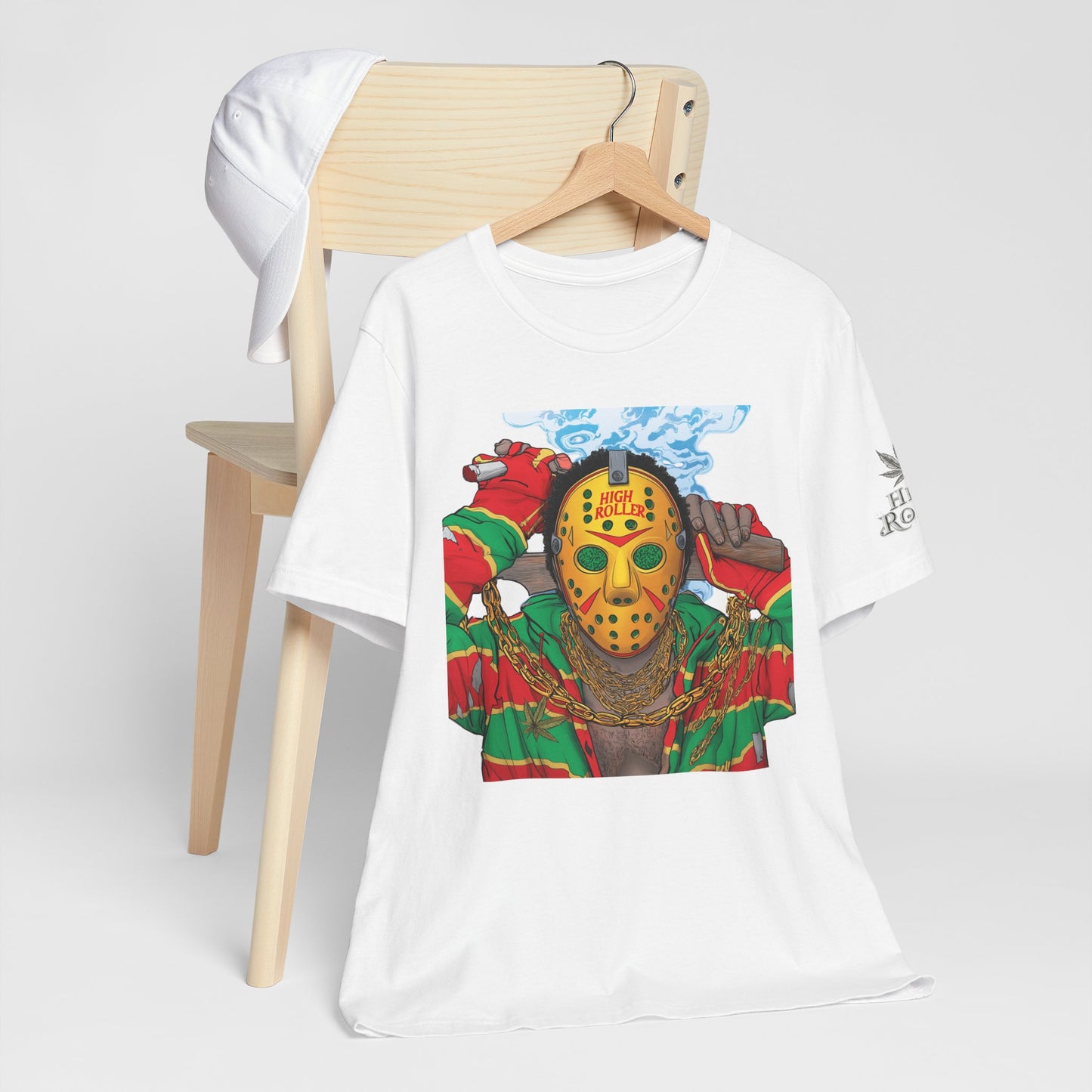 Horror Icon HIGH ROLLER T-Shirt - Premium Cannabis Slasher Culture Apparel"