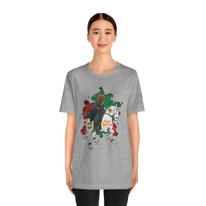 Headless Horseman HIGH ROLLER Halloween Cannabis T-Shirt - Premium Pumpkin Rider Skeletal Steed 420 Apparel
