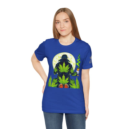 Luxury Gothic Cannabis Vampire T-Shirt - Premium Dark HIGH ROLLER Streetwear - Elevated Nocturnal 420 Fashion