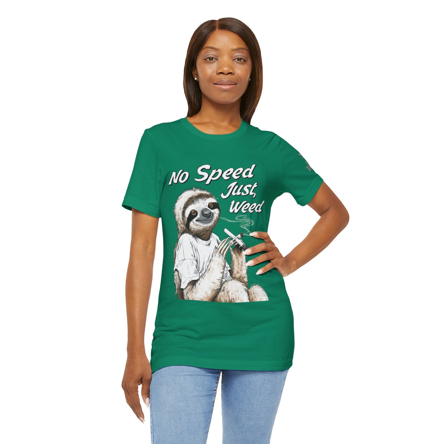 Slow Motion Tee - Premium Airlume Cotton Cannabis Culture Sloth Humor Art
