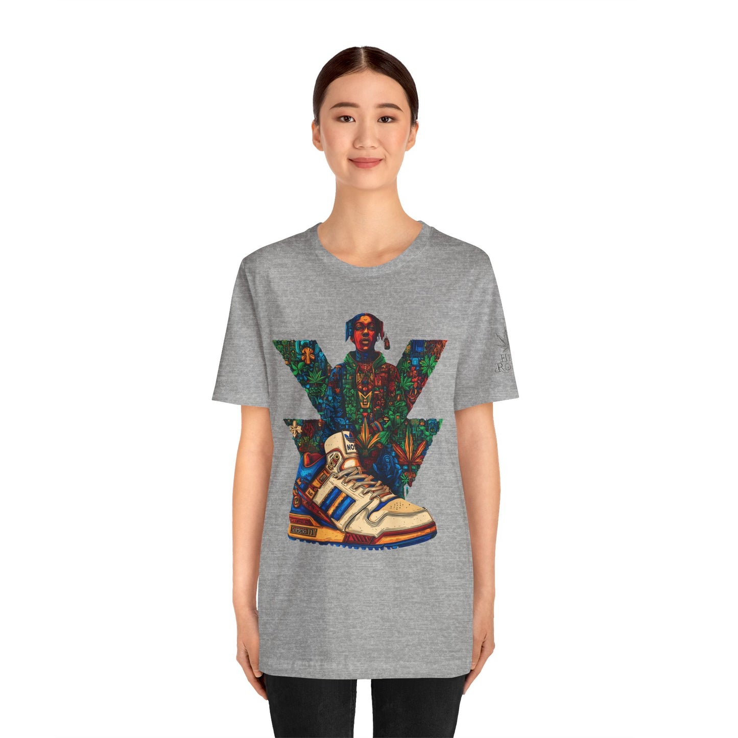 High Roller Trefoil Cannabis Sneaker T-Shirt - Premium 420 Hip-Hop Sneakerhead Street Culture Botanical Art Apparel