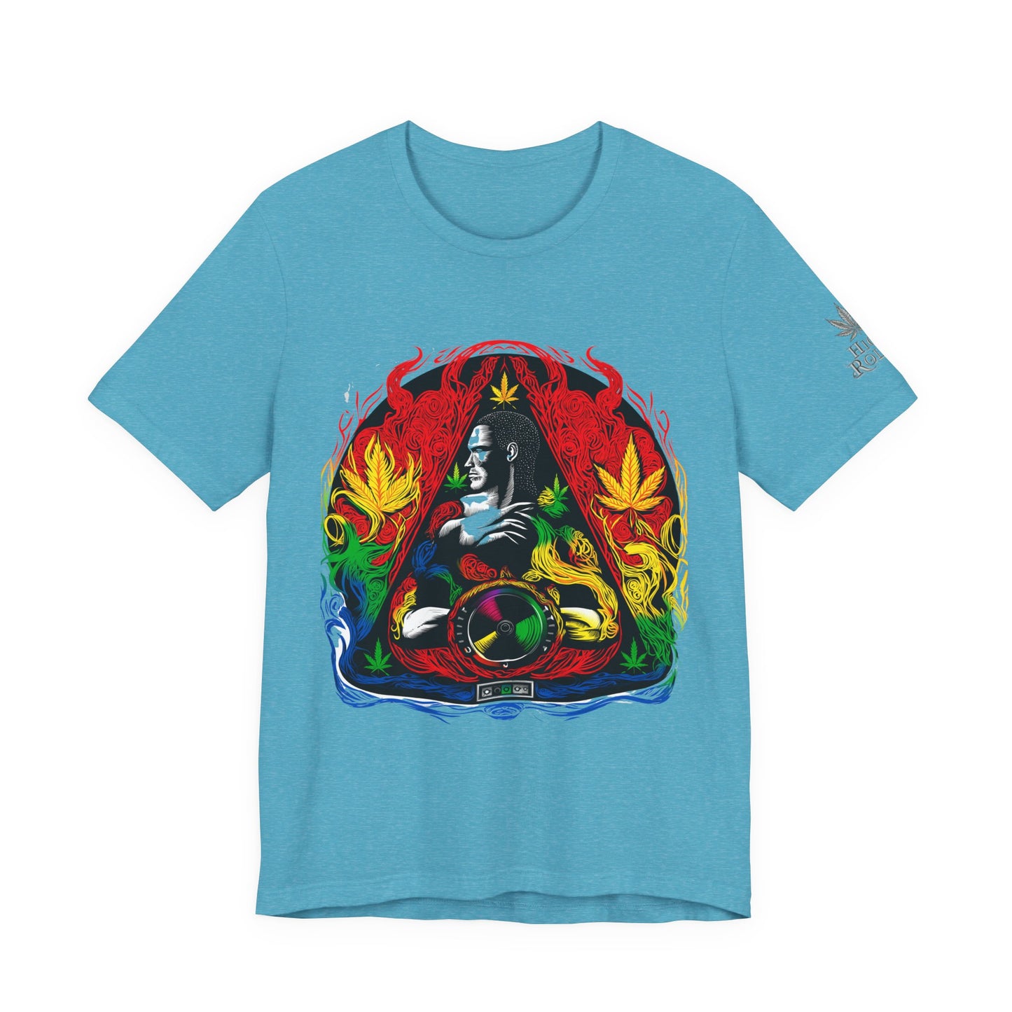 High Roller Sacred Buddha Cannabis T-Shirt - Premium 420 Spiritual Meditation Enlightenment Botanical Artistry Apparel