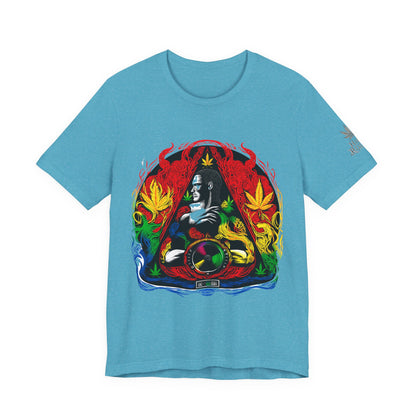High Roller Sacred Buddha Cannabis T-Shirt - Premium 420 Spiritual Meditation Enlightenment Botanical Artistry Apparel