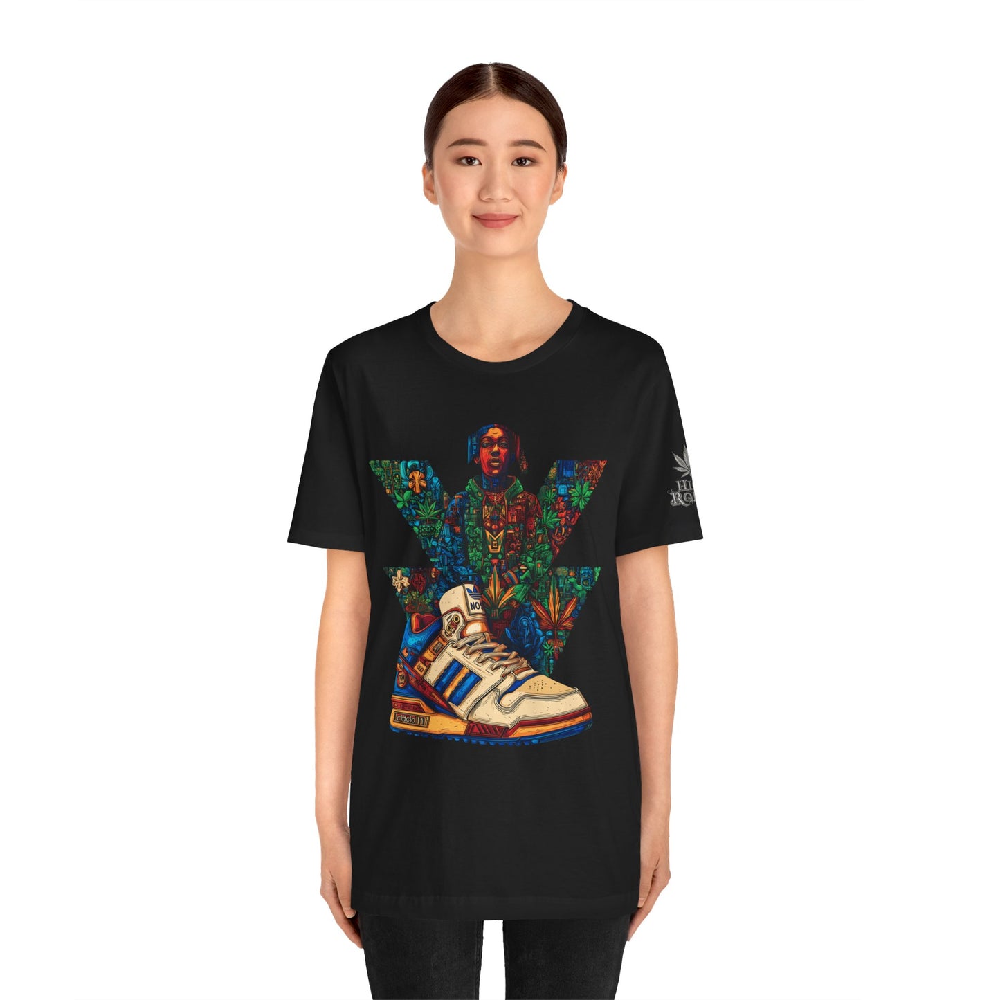 High Roller Trefoil Cannabis Sneaker T-Shirt - Premium 420 Hip-Hop Sneakerhead Street Culture Botanical Art Apparel