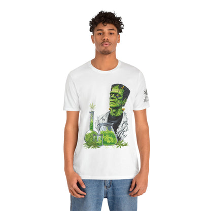 Frankenstein's Laboratory HIGH ROLLER Halloween Cannabis T-Shirt - Premium Monster Scientist 420 Experiment Apparel