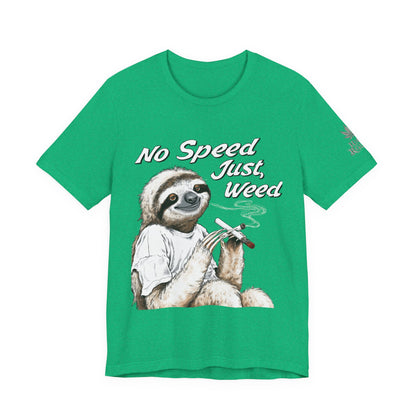 Slow Motion Tee - Premium Airlume Cotton Cannabis Culture Sloth Humor Art