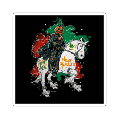 Headless Horseman Cannabis Halloween Sticker - Premium Spooky Stoner Decal - HIGH ROLLER Gothic Collection 3x3