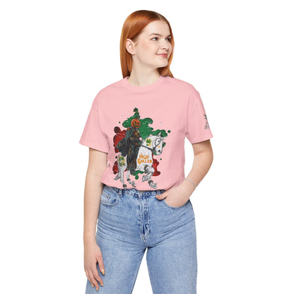 Headless Horseman HIGH ROLLER Halloween Cannabis T-Shirt - Premium Pumpkin Rider Skeletal Steed 420 Apparel