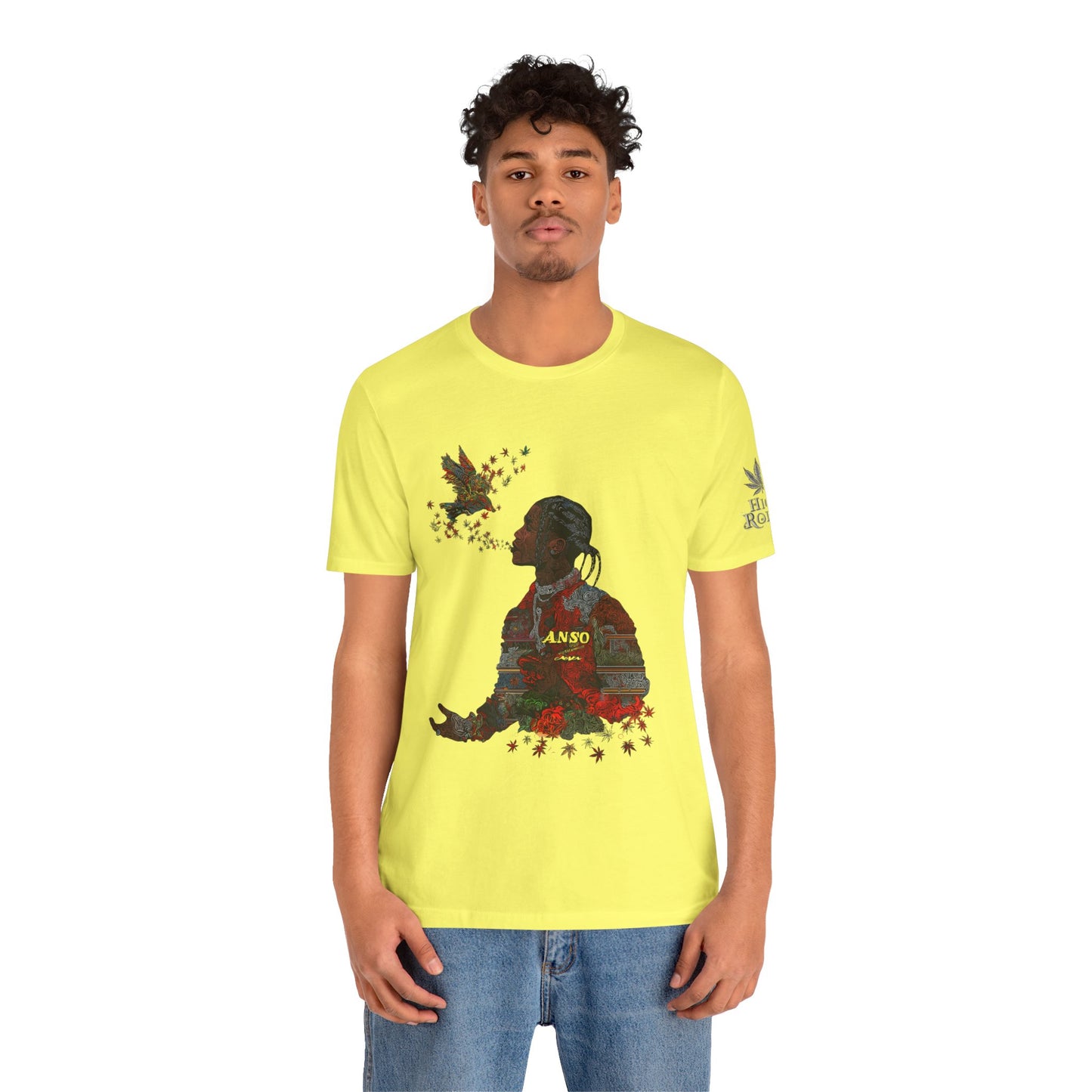 High Roller ANSO Freedom Eagle Cannabis T-Shirt - Premium 420 Artistic Double Exposure Urban Culture Liberation Apparel