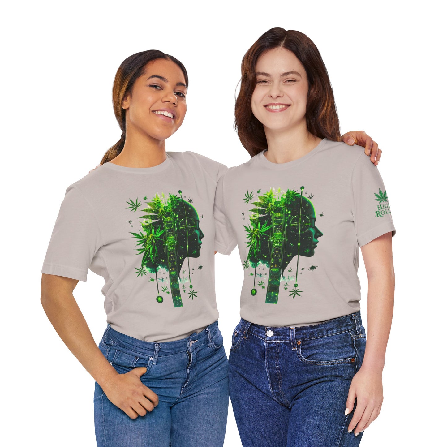 Digital Mind Tee - Premium Airlume Cotton Cannabis Culture Tech Art Matrix Design