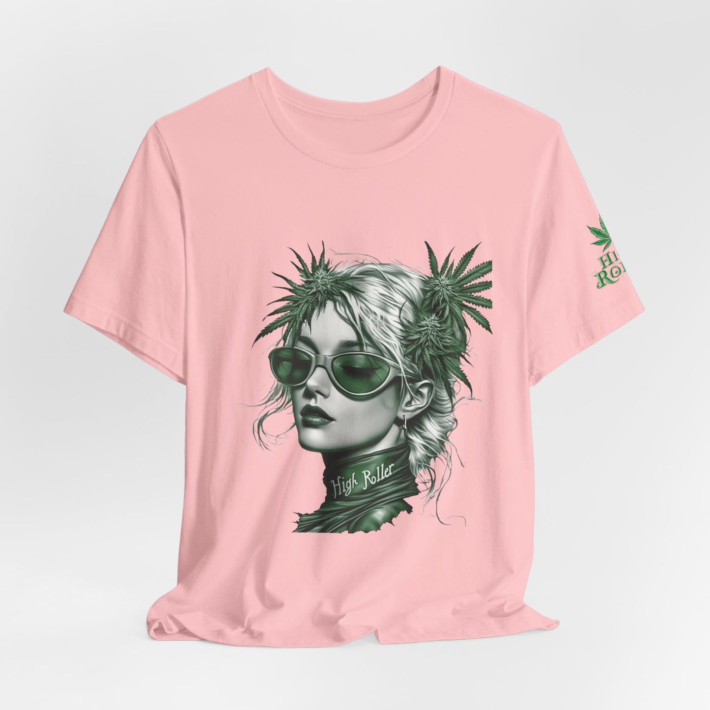 Green Queen T-Shirt - Premium Airlume Cotton Cannabis Crown Portrait Art Tee